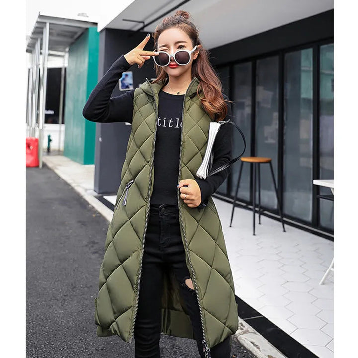 Grace | Women's Casual Long Puffer Quilted Winter Vest