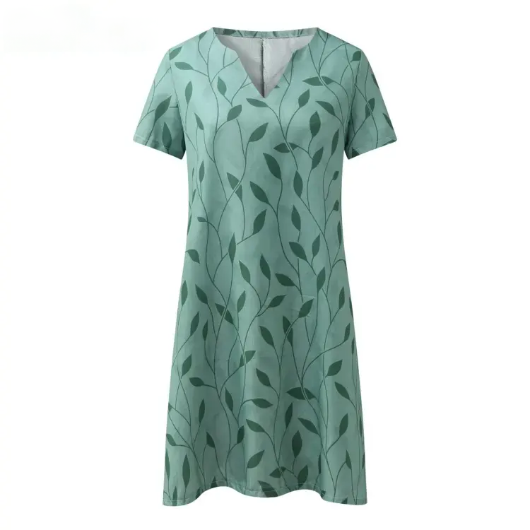 Nira | Printed V-Neck A-Line Dress