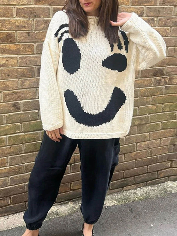 Anna | Women's Winter Sweater with Smile Print
