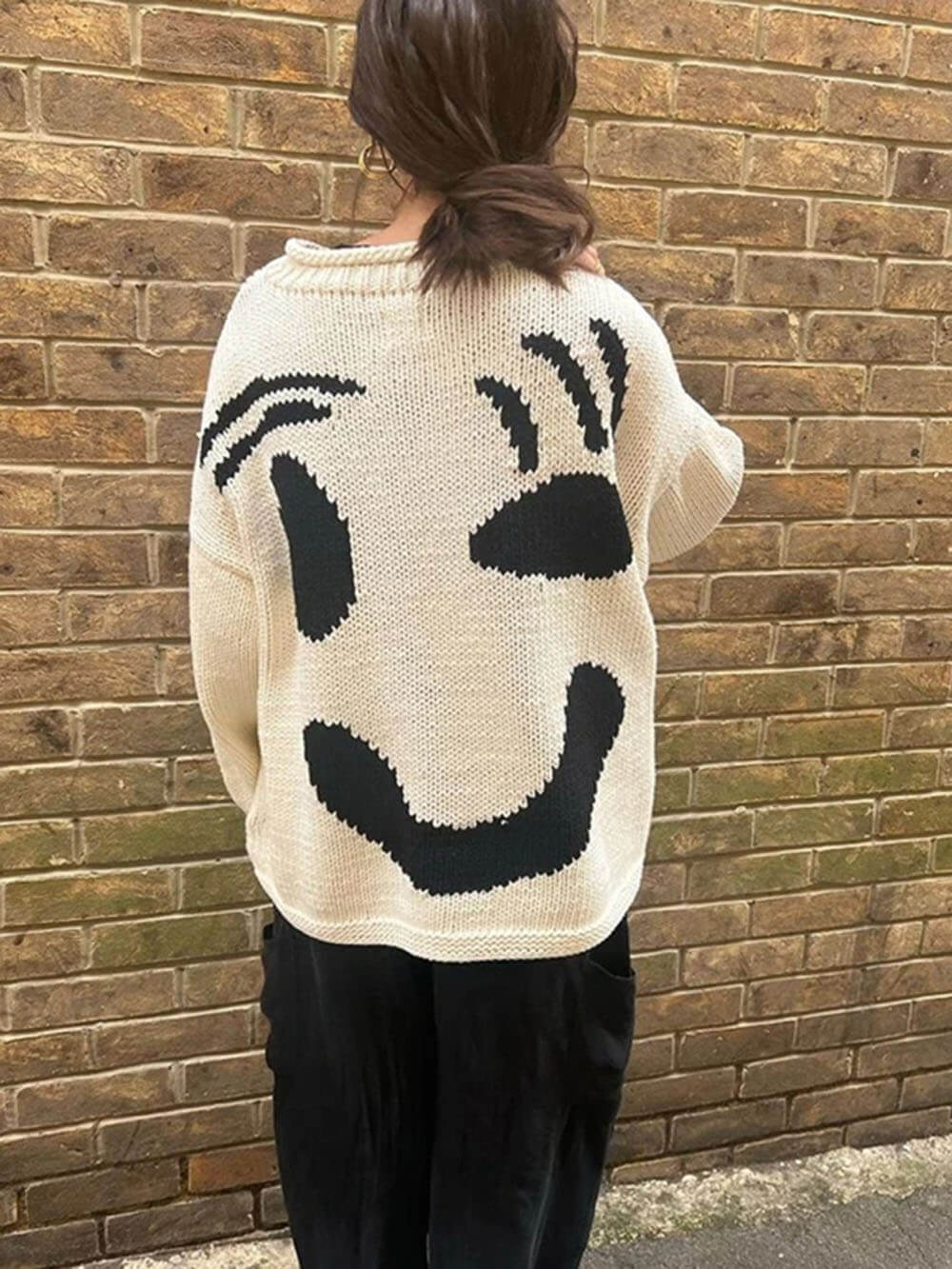 Anna | Women's Winter Sweater with Smile Print