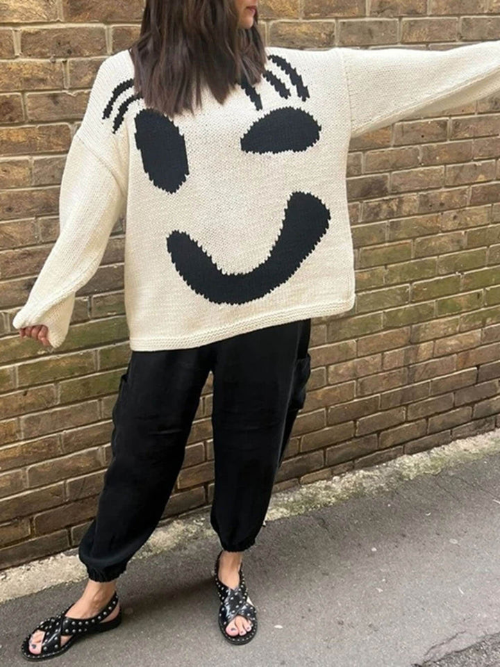 Anna | Women's Winter Sweater with Smile Print