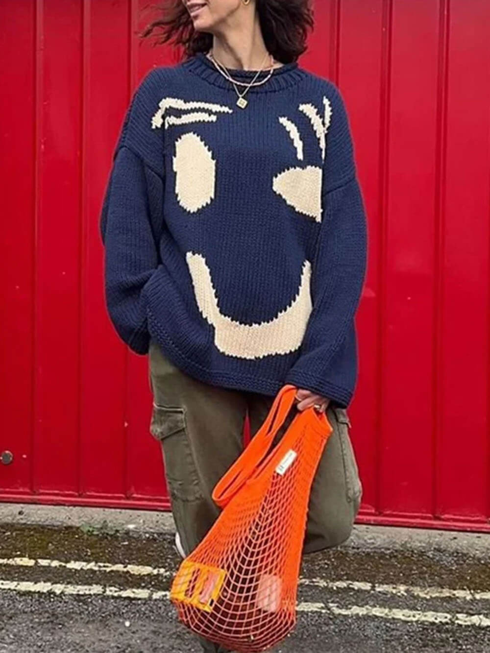 Anna | Women's Winter Sweater with Smile Print