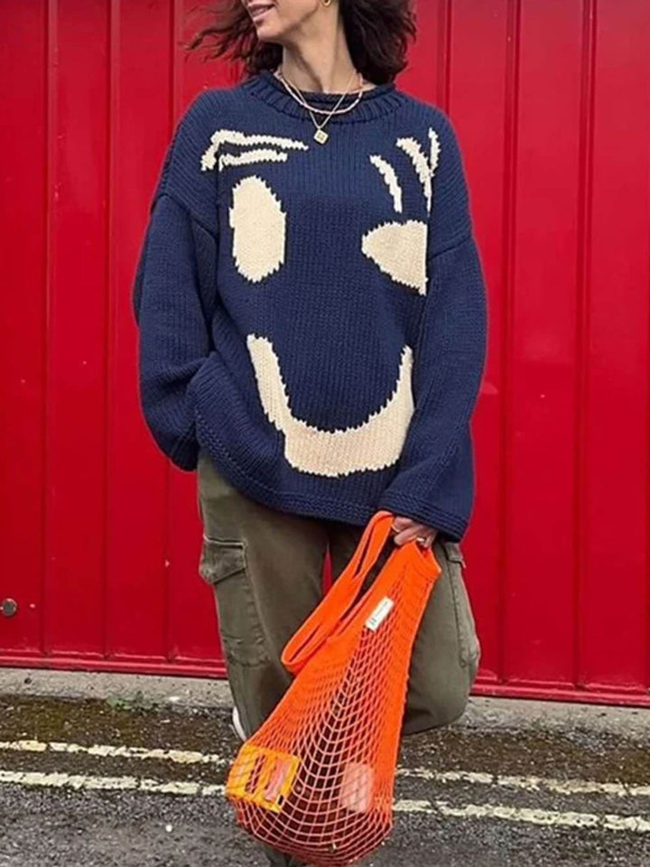 Anna | Women's Winter Sweater with Smile Print