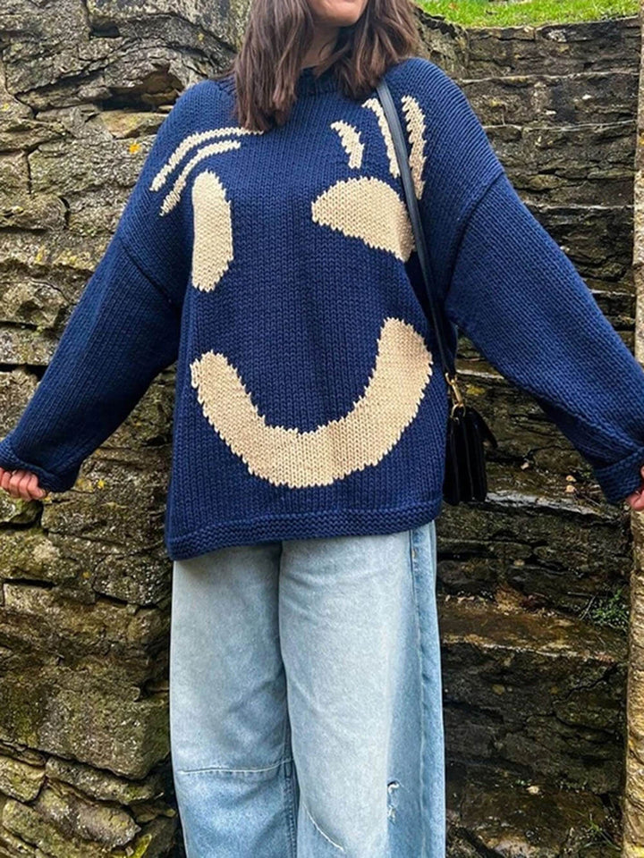 Anna | Women's Winter Sweater with Smile Print
