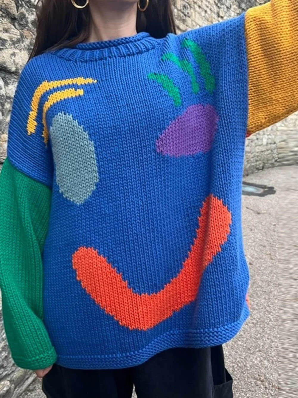 Anna | Women's Winter Sweater with Smile Print