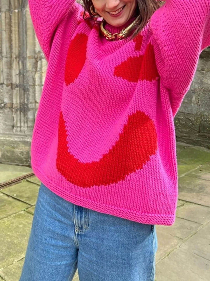 Anna | Women's Winter Sweater with Smile Print