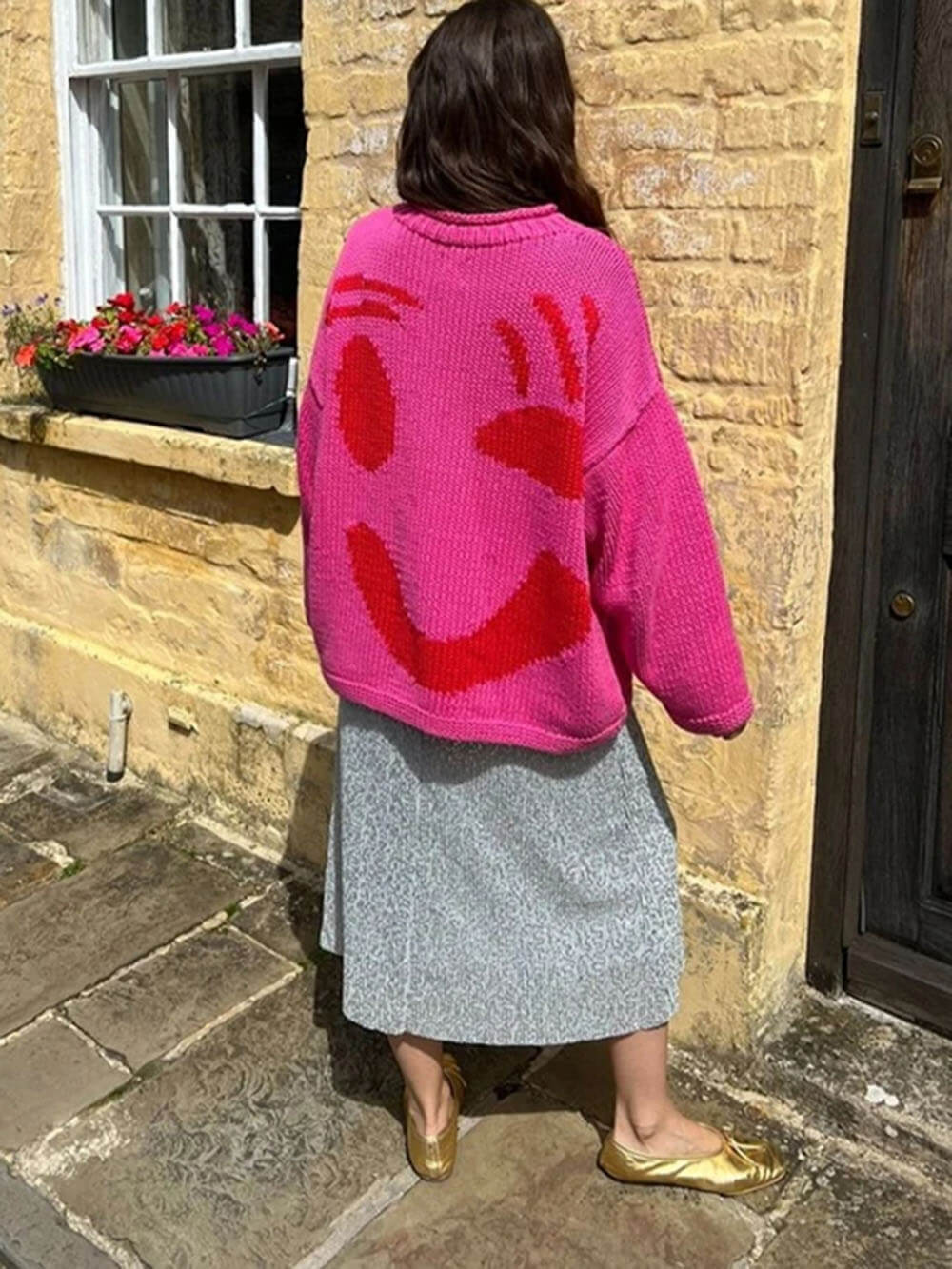 Anna | Women's Winter Sweater with Smile Print