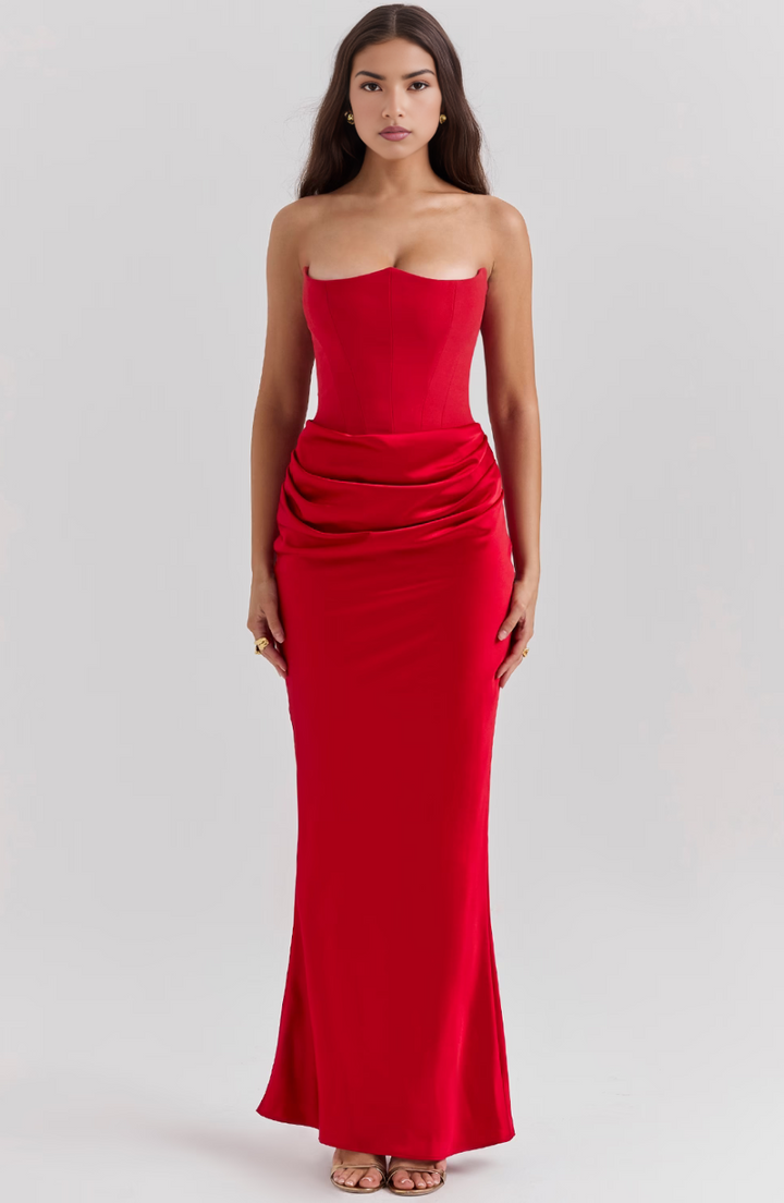 Camille | Women’s Strapless Corset Bodycon Maxi Dress