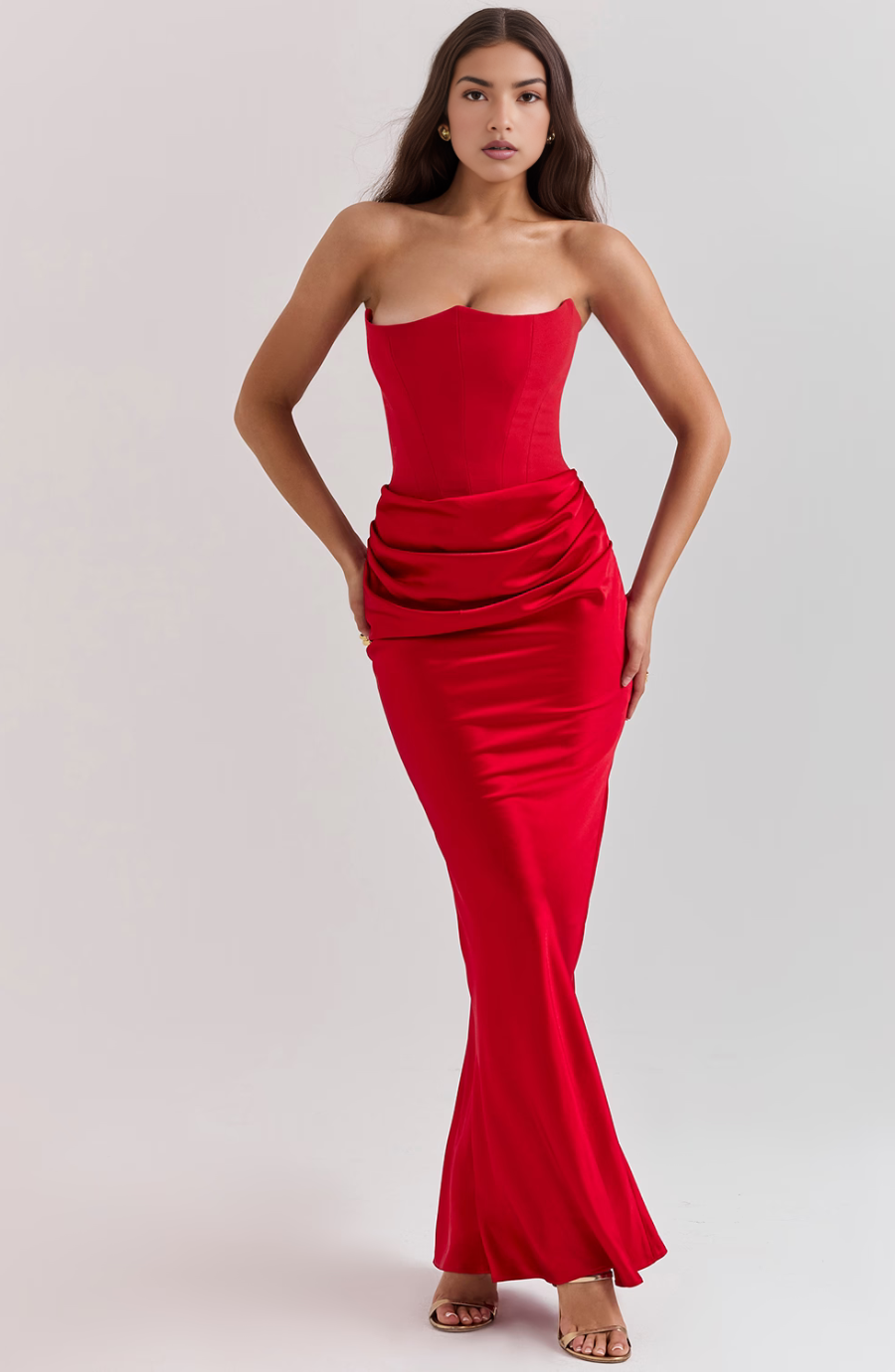 Camille | Women’s Strapless Corset Bodycon Maxi Dress