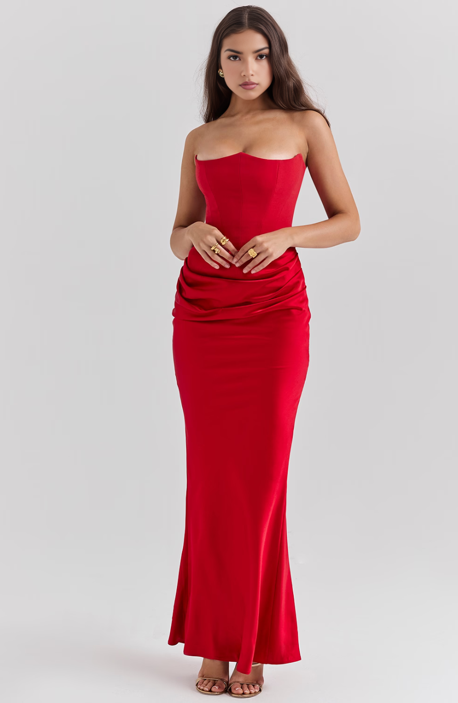 Camille | Women’s Strapless Corset Bodycon Maxi Dress