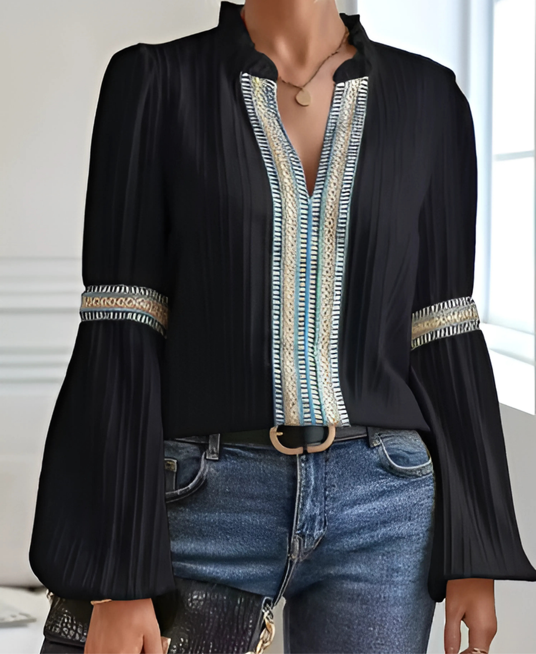 Grace | Vintage V-Neck Blouse