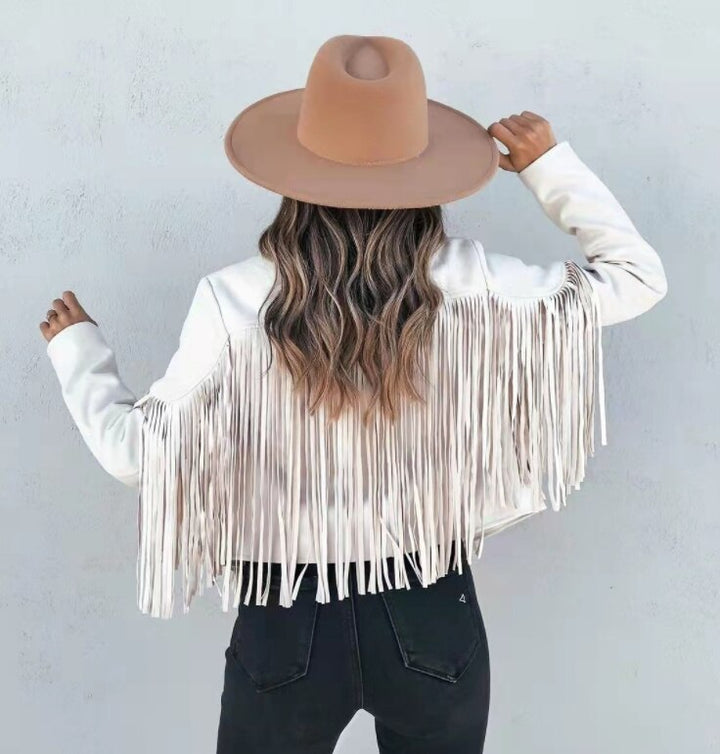 Lily | Women’s Trendy Cropped Fringe Jacket