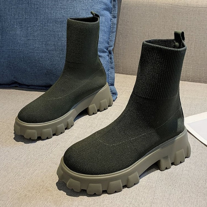 Freya | Trendy Women’s Thick Sole Sock Sneakers Boots