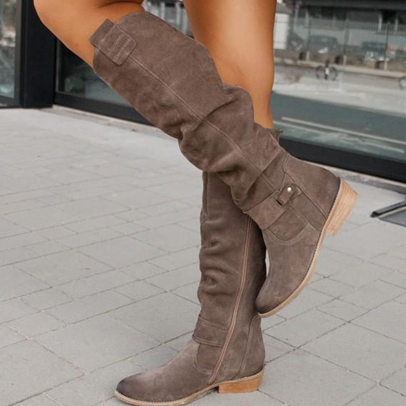 Eva | Women’s Side Zip Buckle Riding Boots