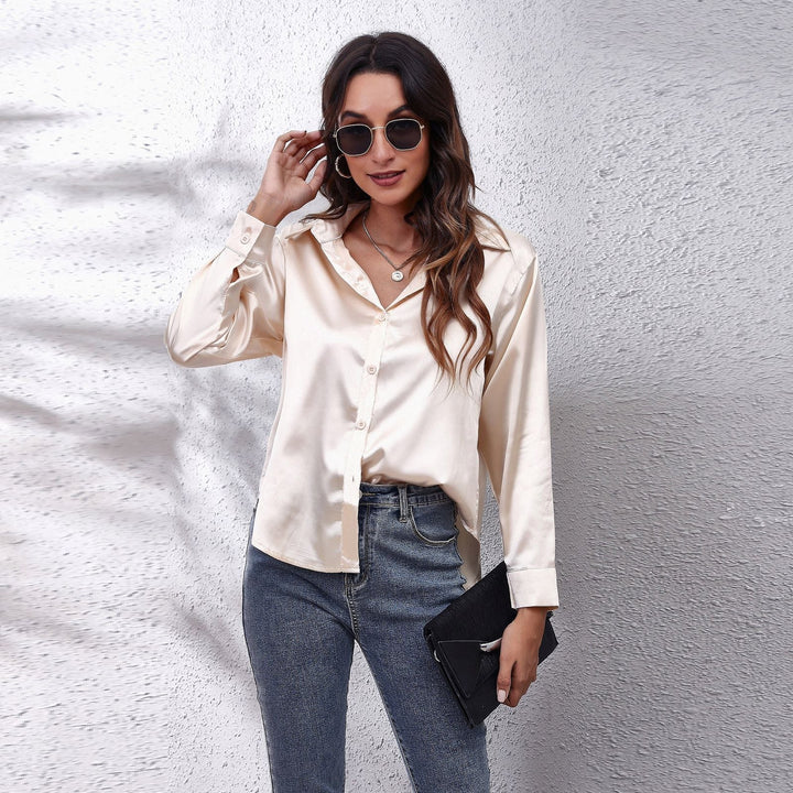 Abigail | Women’s Elegant Long Sleeve Satin Blouse