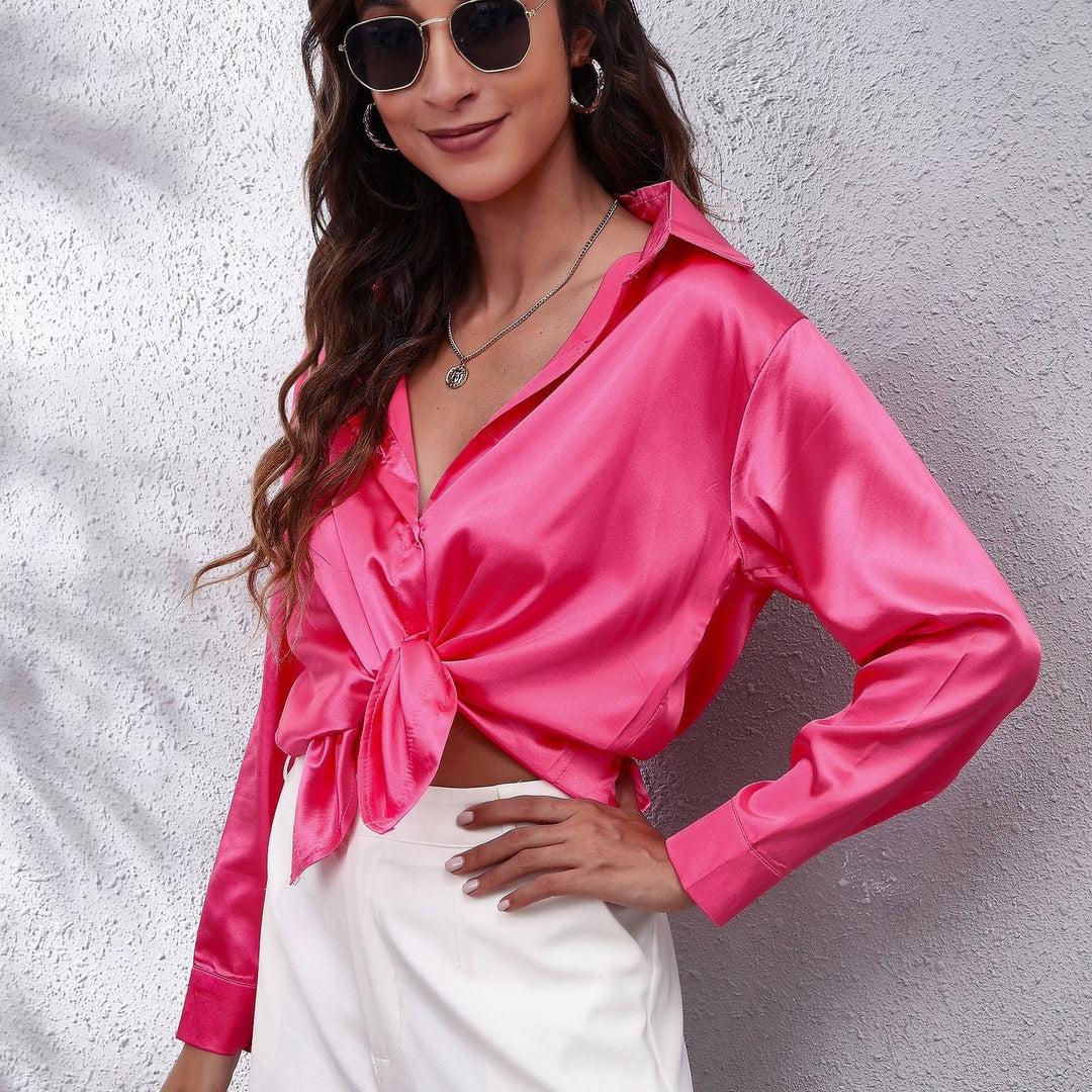 Abigail | Women’s Elegant Long Sleeve Satin Blouse