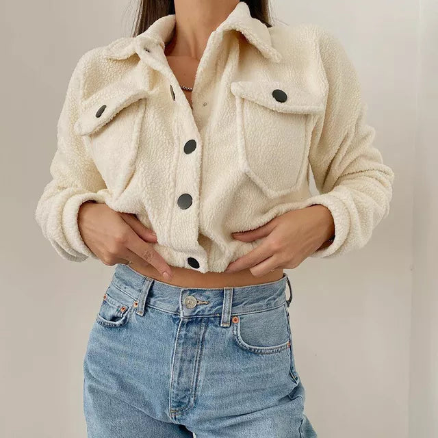 Millie | Women’s Casual Cropped Snap-Up Jacket