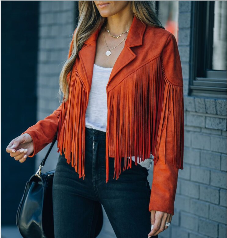 Lily | Women’s Trendy Cropped Fringe Jacket