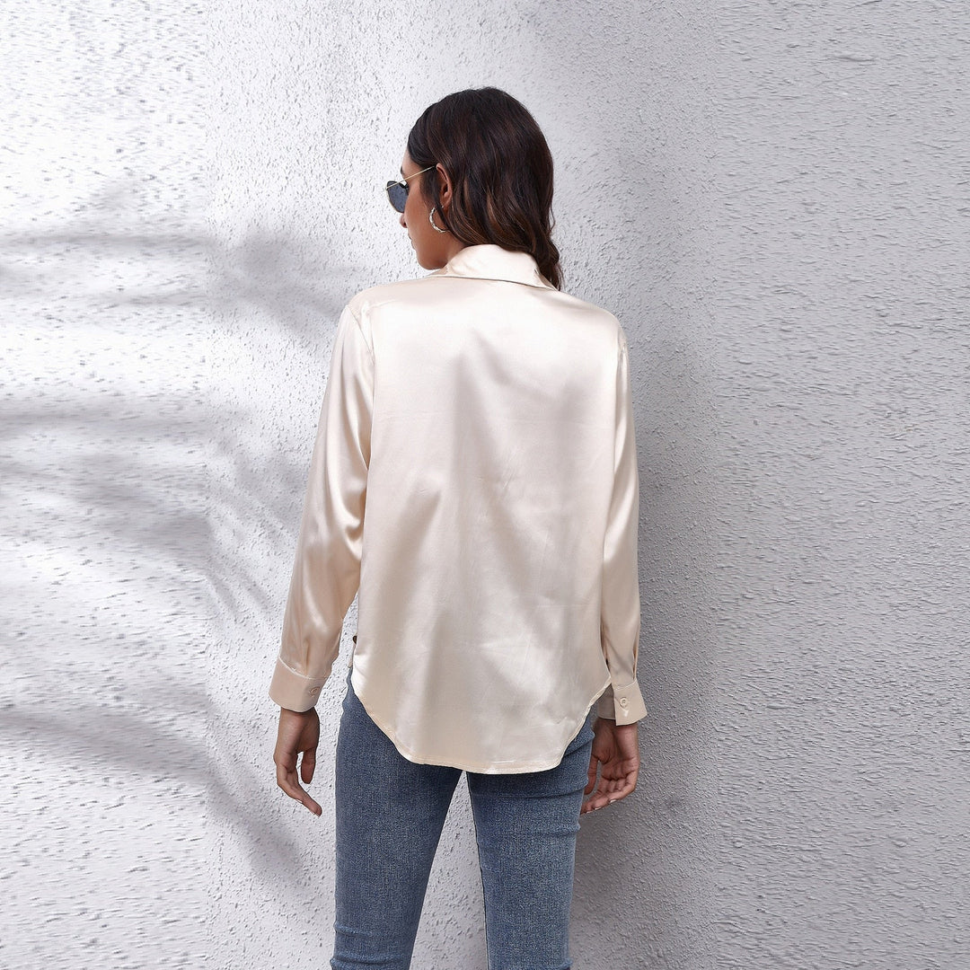 Abigail | Women’s Elegant Long Sleeve Satin Blouse