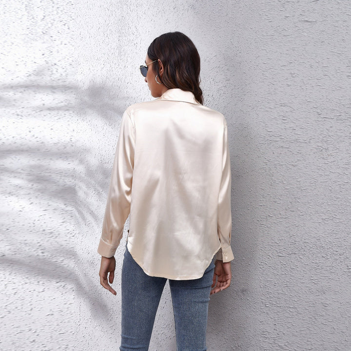 Abigail | Women’s Elegant Long Sleeve Satin Blouse