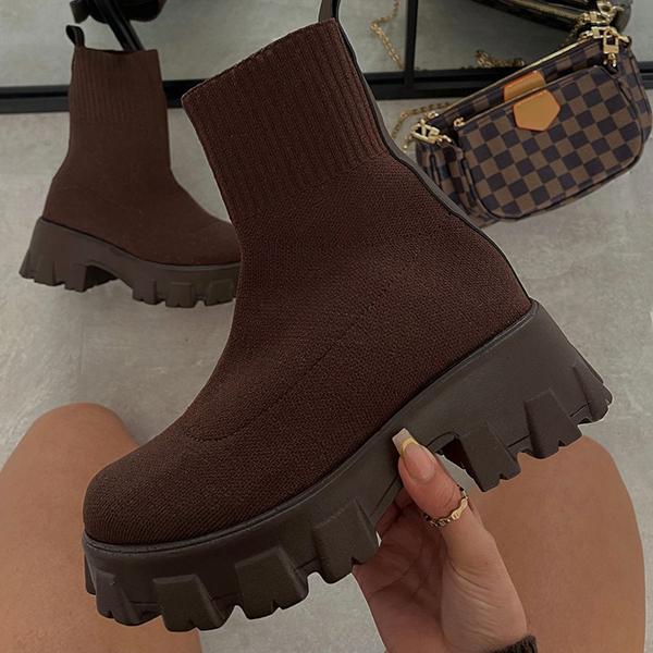 Freya | Trendy Women’s Thick Sole Sock Sneakers Boots