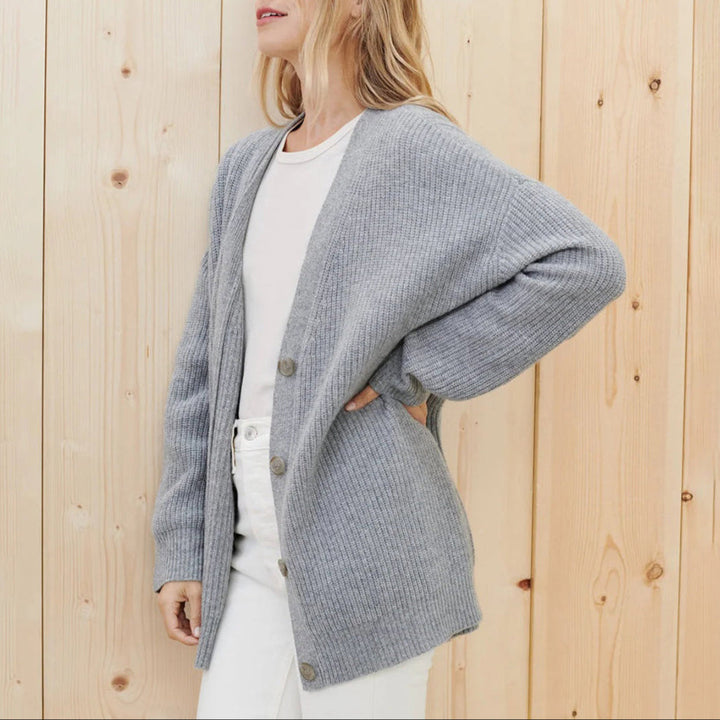 Bonnie | Women’s Oversized V-Neck Button Knit Cardigan