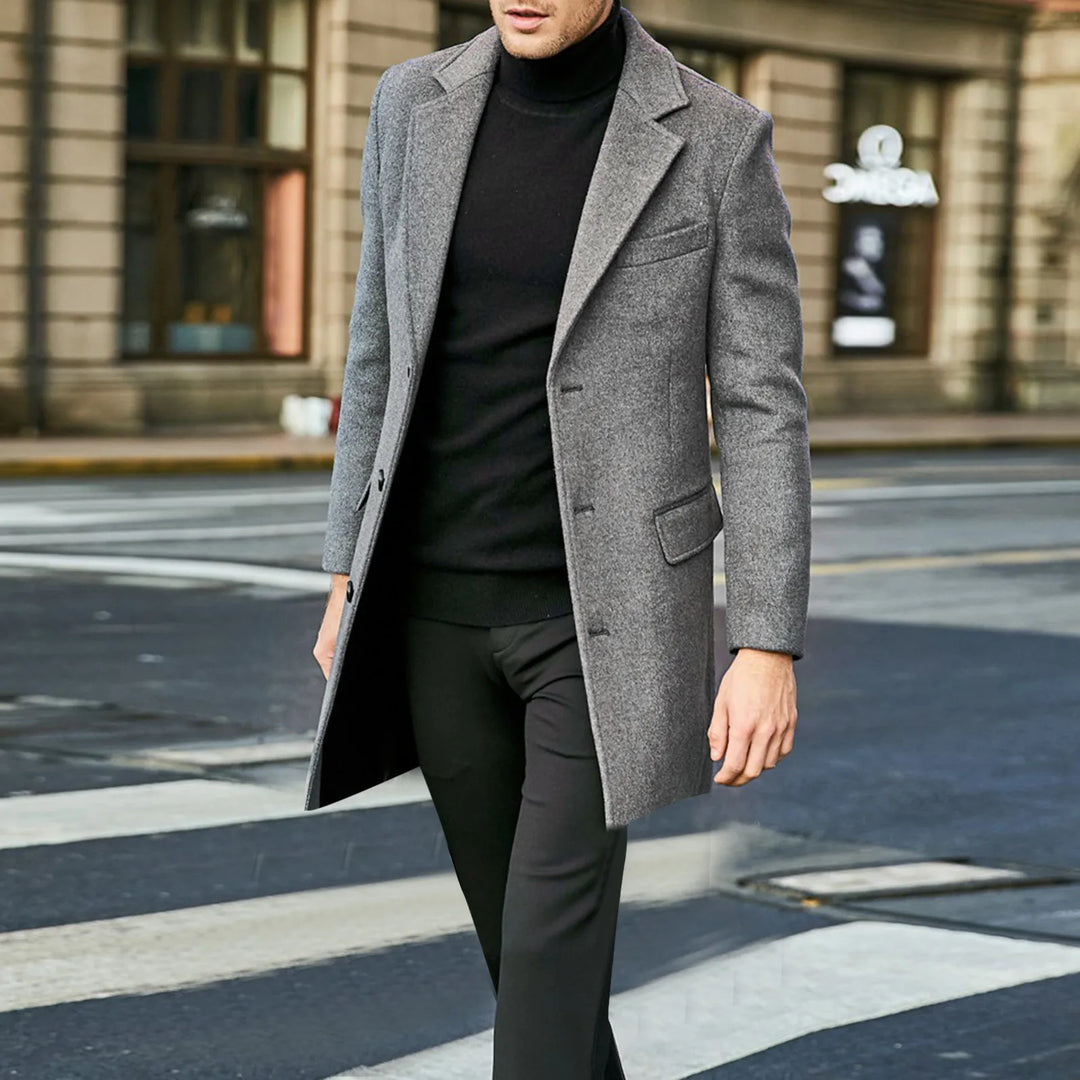 Edward | Men's Elegant Wool-Blend Overcoat for Winter