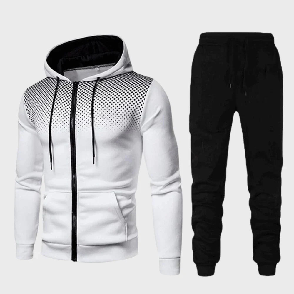 Edward | Men’s Hoodie Tracksuit with Dotted Chest Design