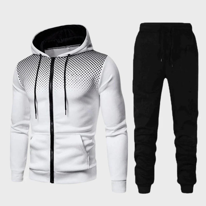 Edward | Men’s Hoodie Tracksuit with Dotted Chest Design