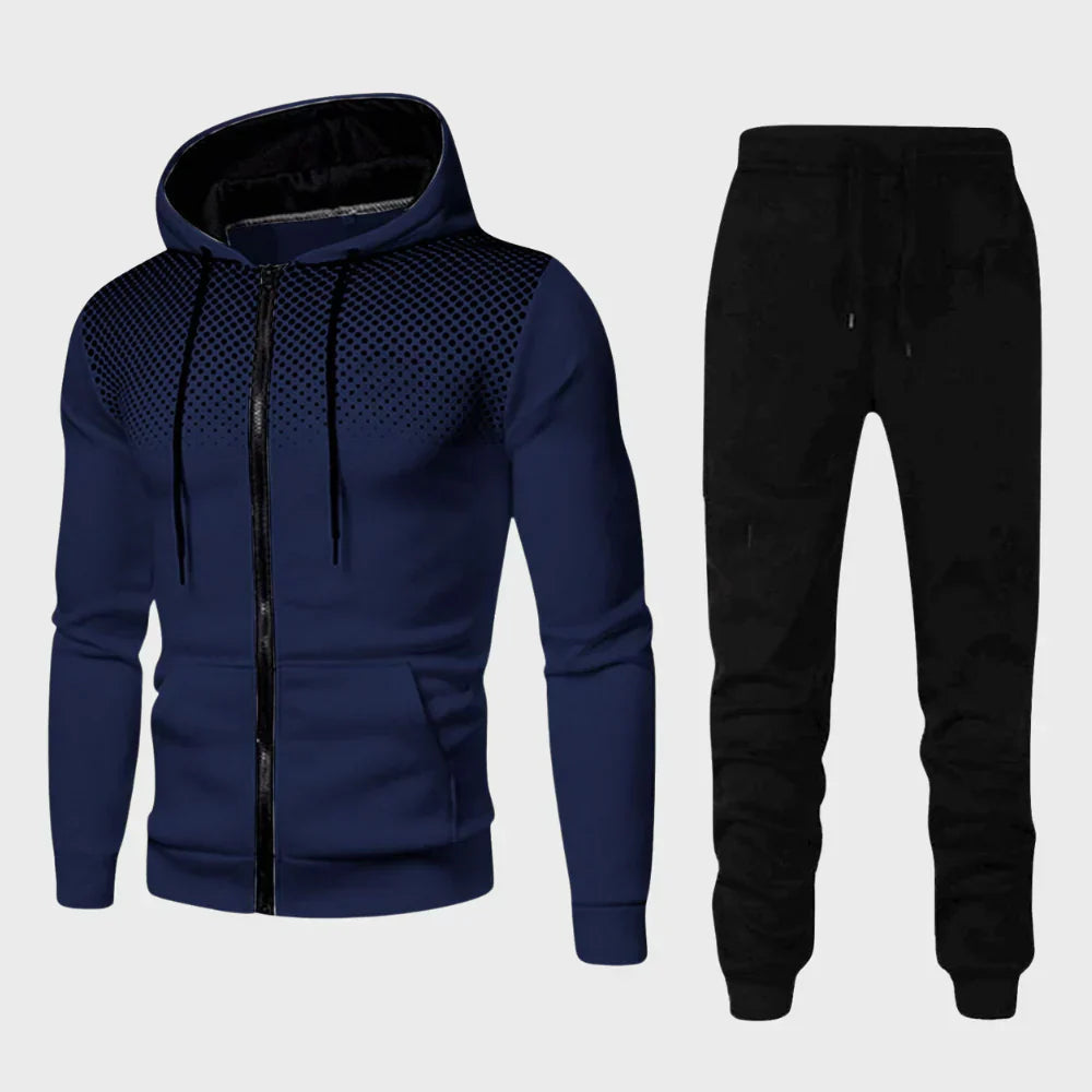 Edward | Men’s Hoodie Tracksuit with Dotted Chest Design