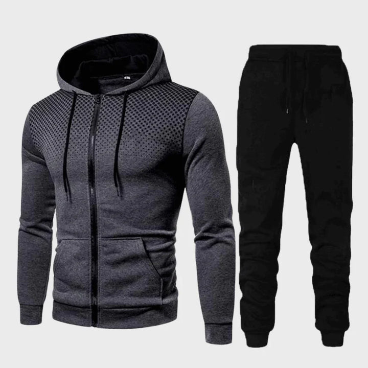 Edward | Men’s Hoodie Tracksuit with Dotted Chest Design