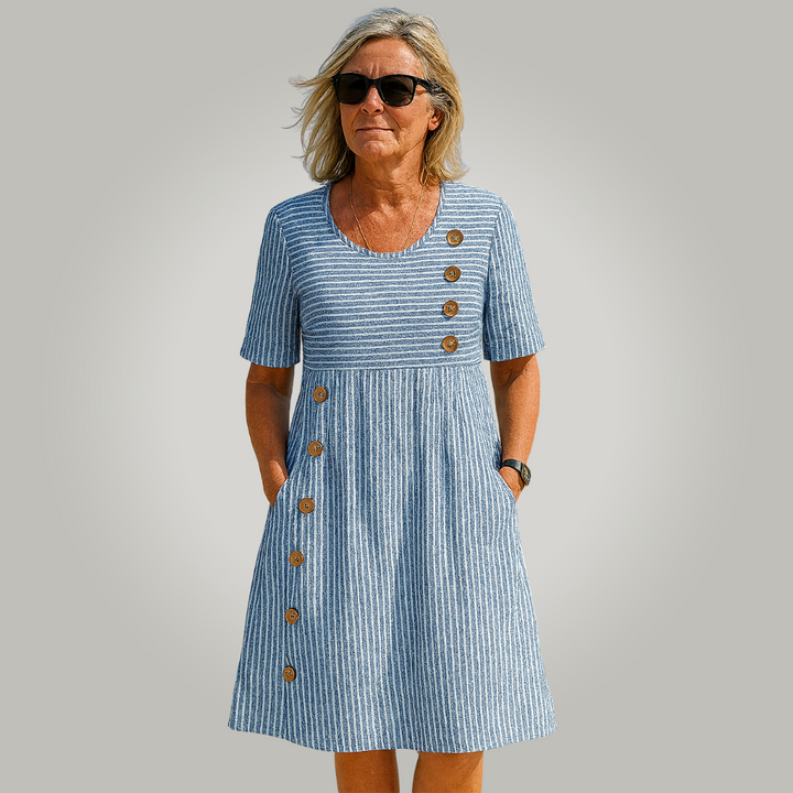 Adeline | Striped Summer Midi Dress