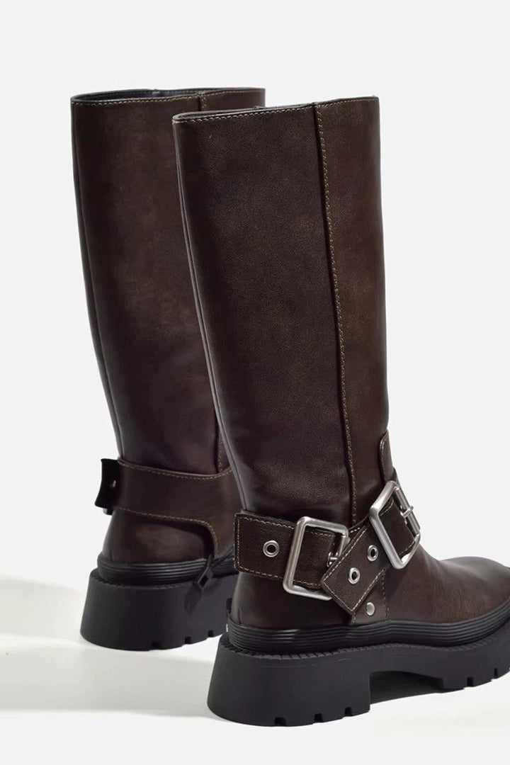 Rachel | Women’s Mid-Calf Buckle Strap Boots