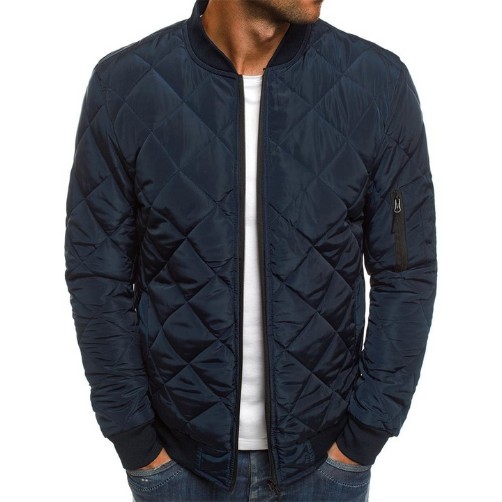 Toby  | Men's Quilted Bomber Jacket with Zippered Pockets