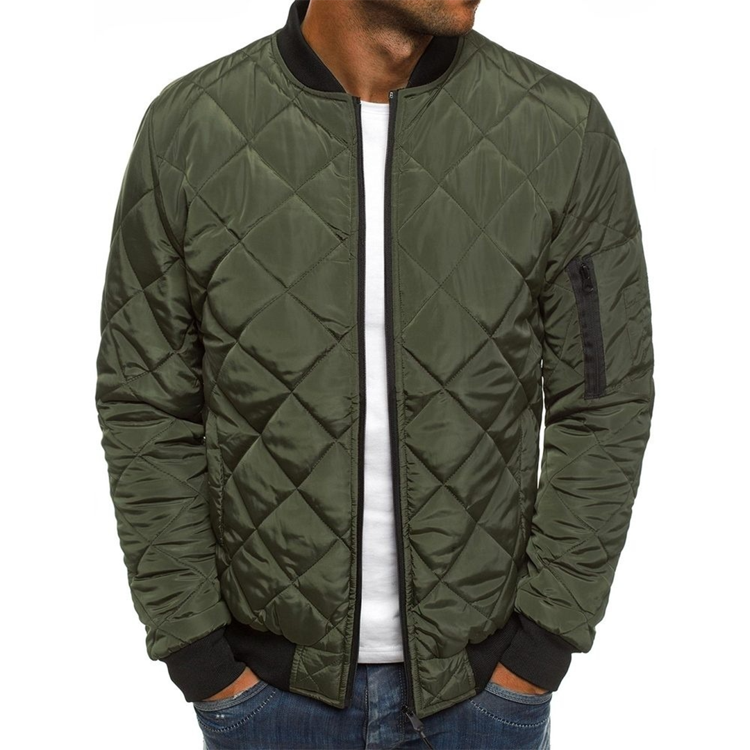 Toby  | Men's Quilted Bomber Jacket with Zippered Pockets