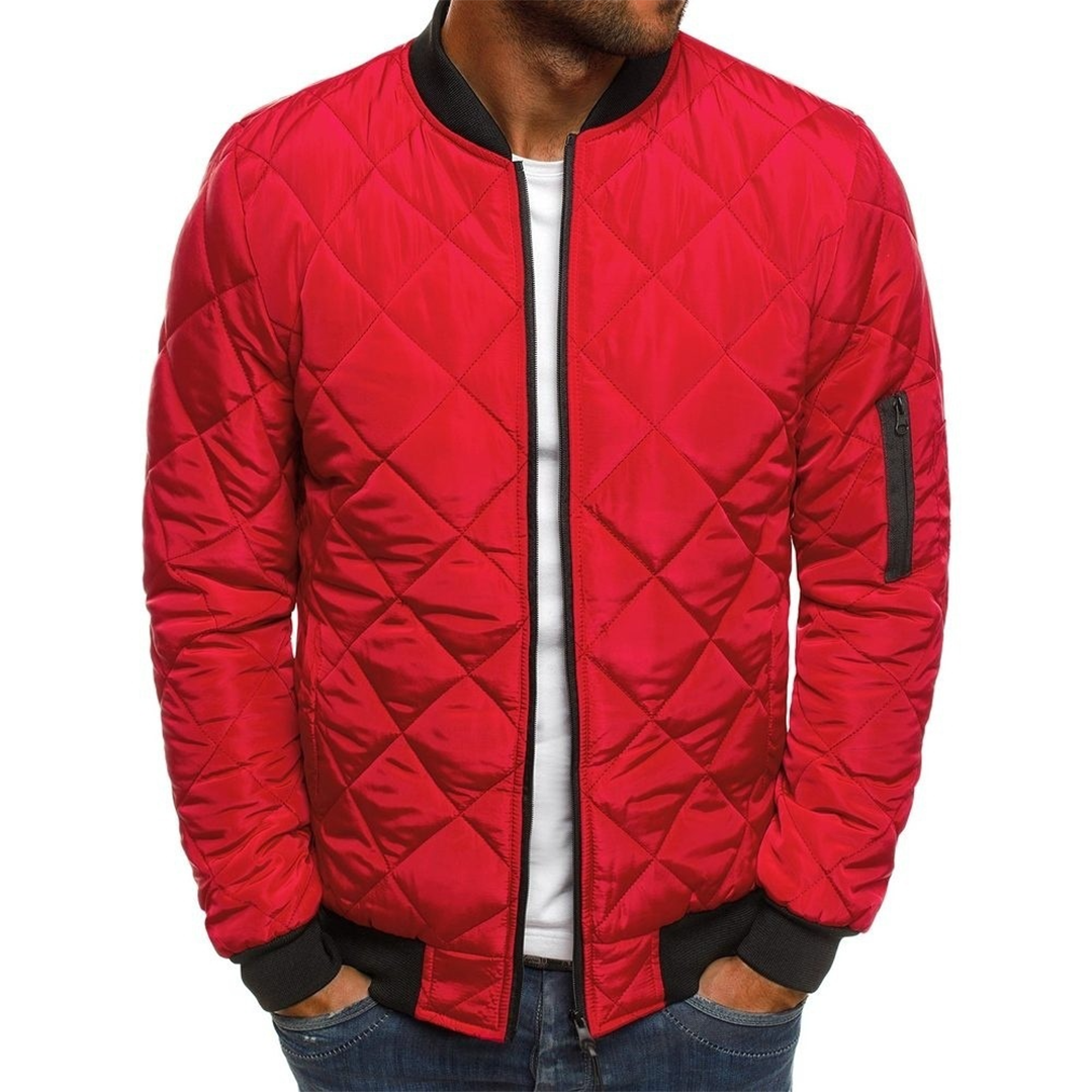 Toby  | Men's Quilted Bomber Jacket with Zippered Pockets
