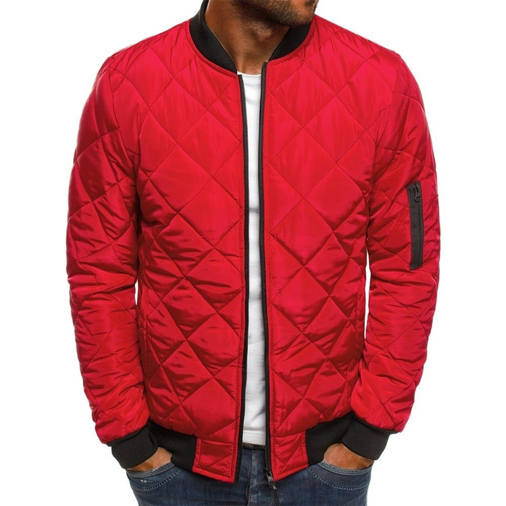 Toby  | Men's Quilted Bomber Jacket with Zippered Pockets