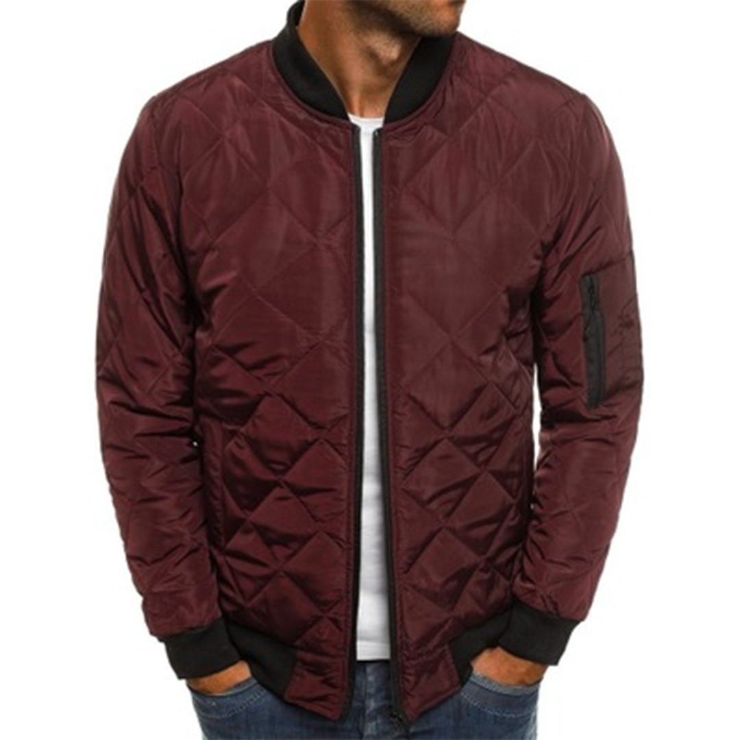 Toby  | Men's Quilted Bomber Jacket with Zippered Pockets