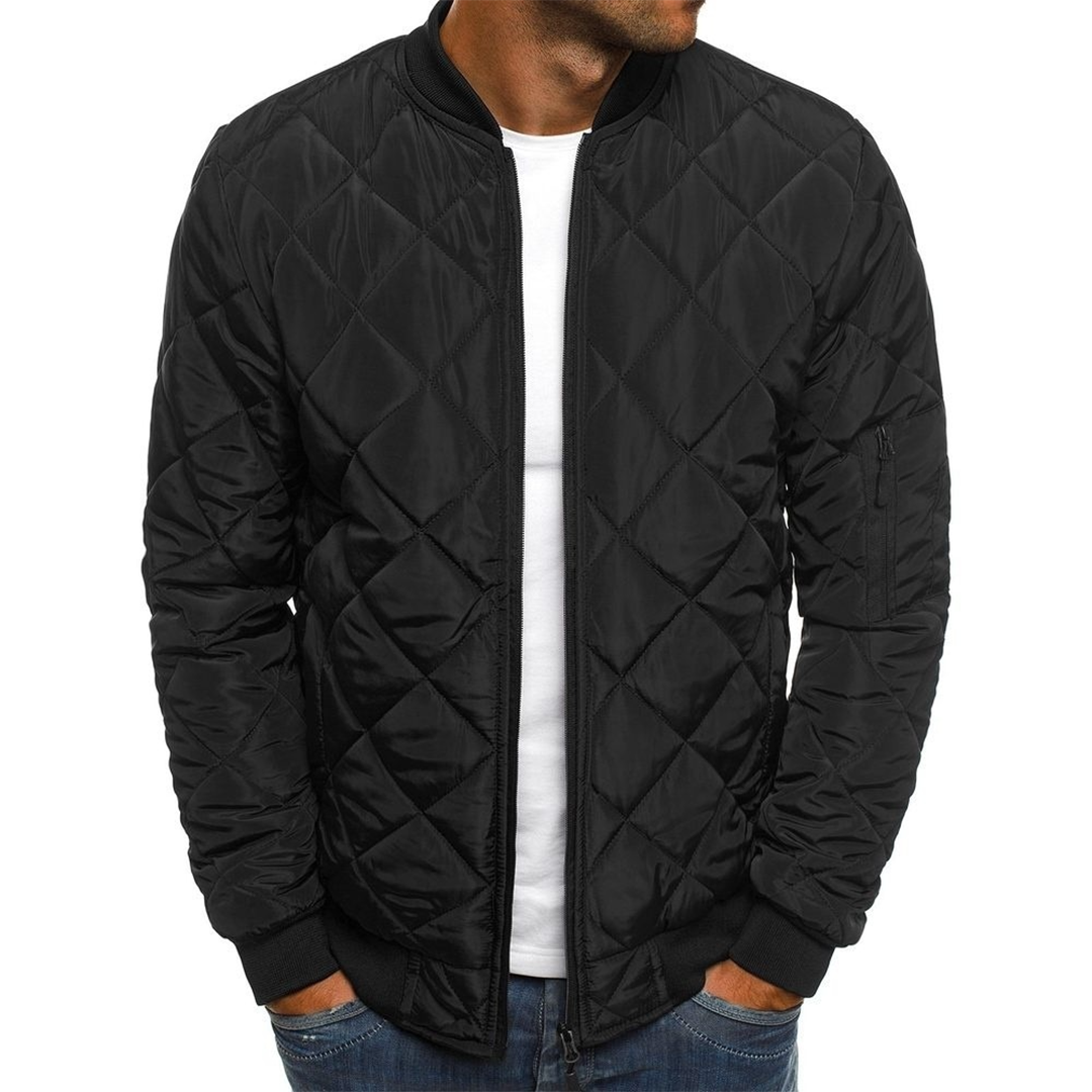 Toby  | Men's Quilted Bomber Jacket with Zippered Pockets