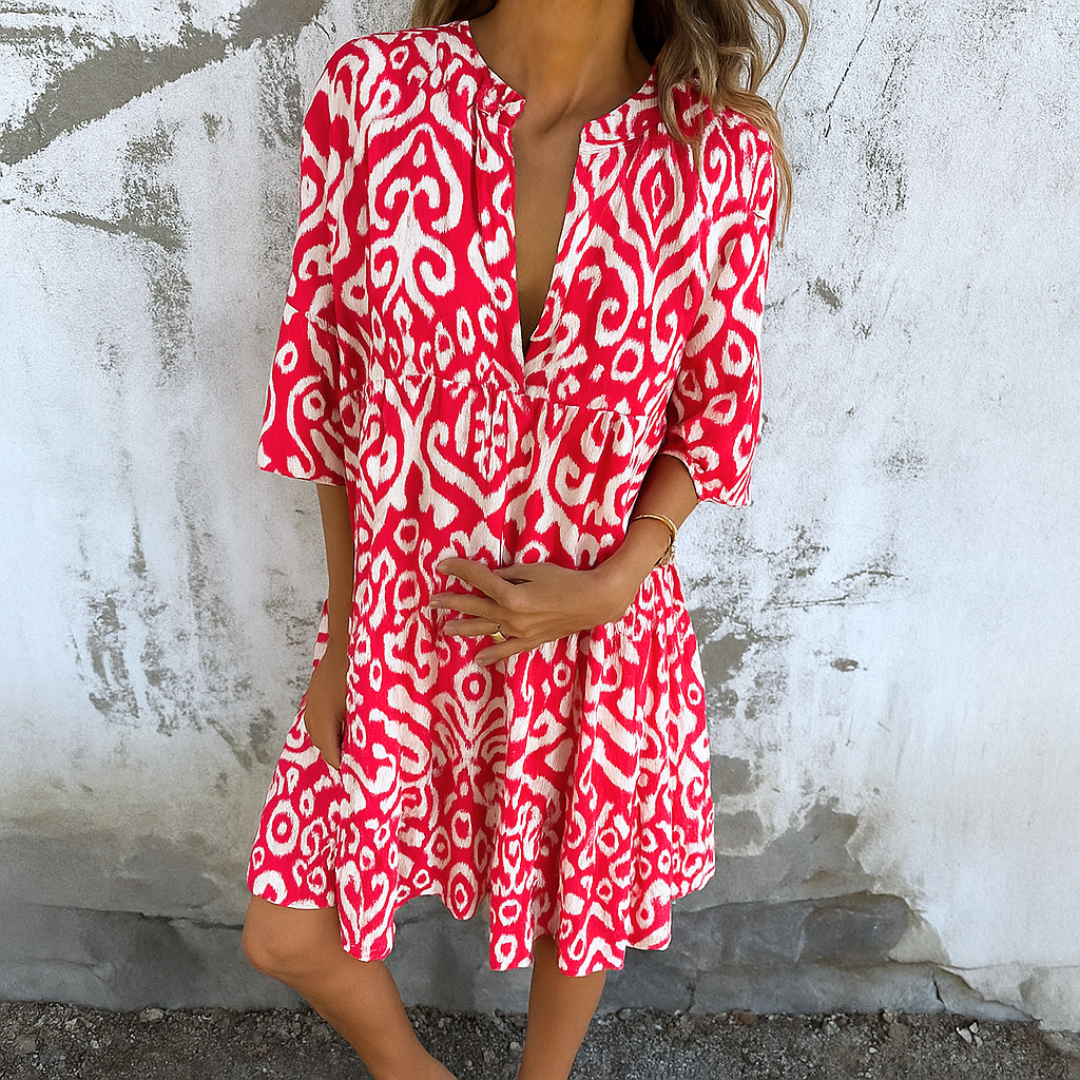 Magdalenne | Elegant V-Neck Dress