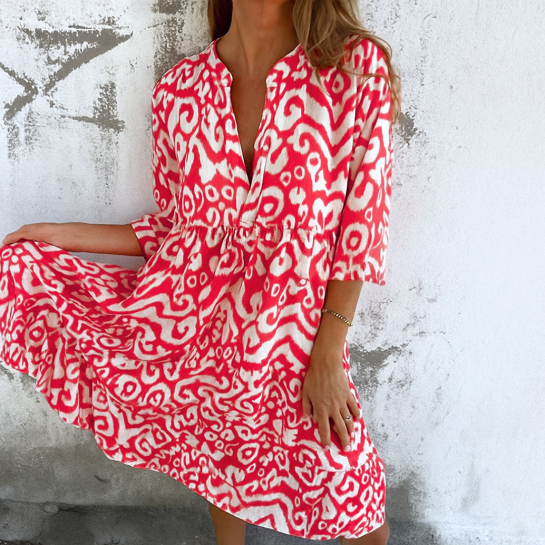 Magdalenne | Elegant V-Neck Dress