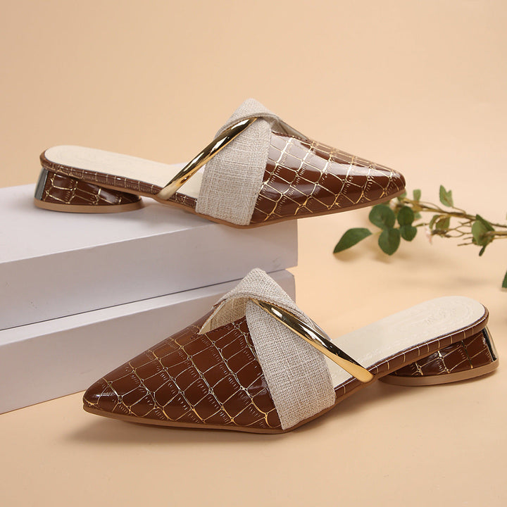 Celeste | Croc-Embossed Mules