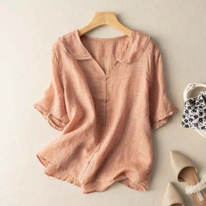 Mira | Elegant Scalloped Blouse