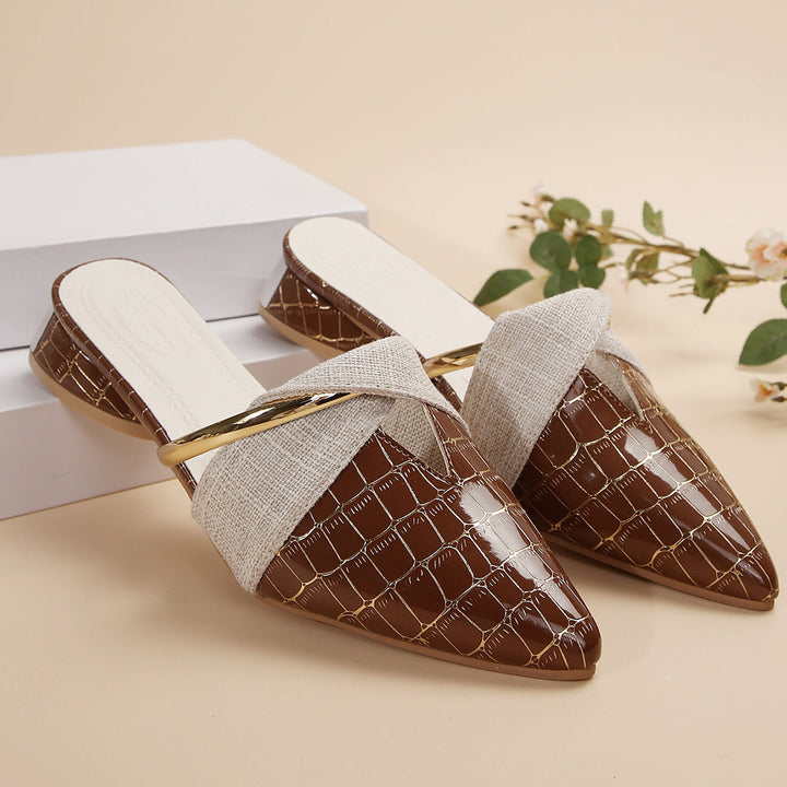 Celeste | Croc-Embossed Mules