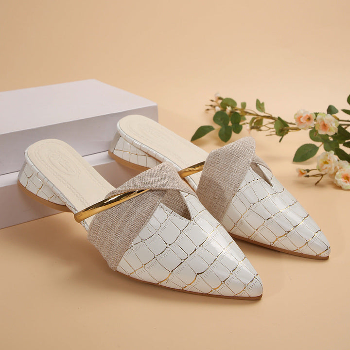 Celeste | Croc-Embossed Mules