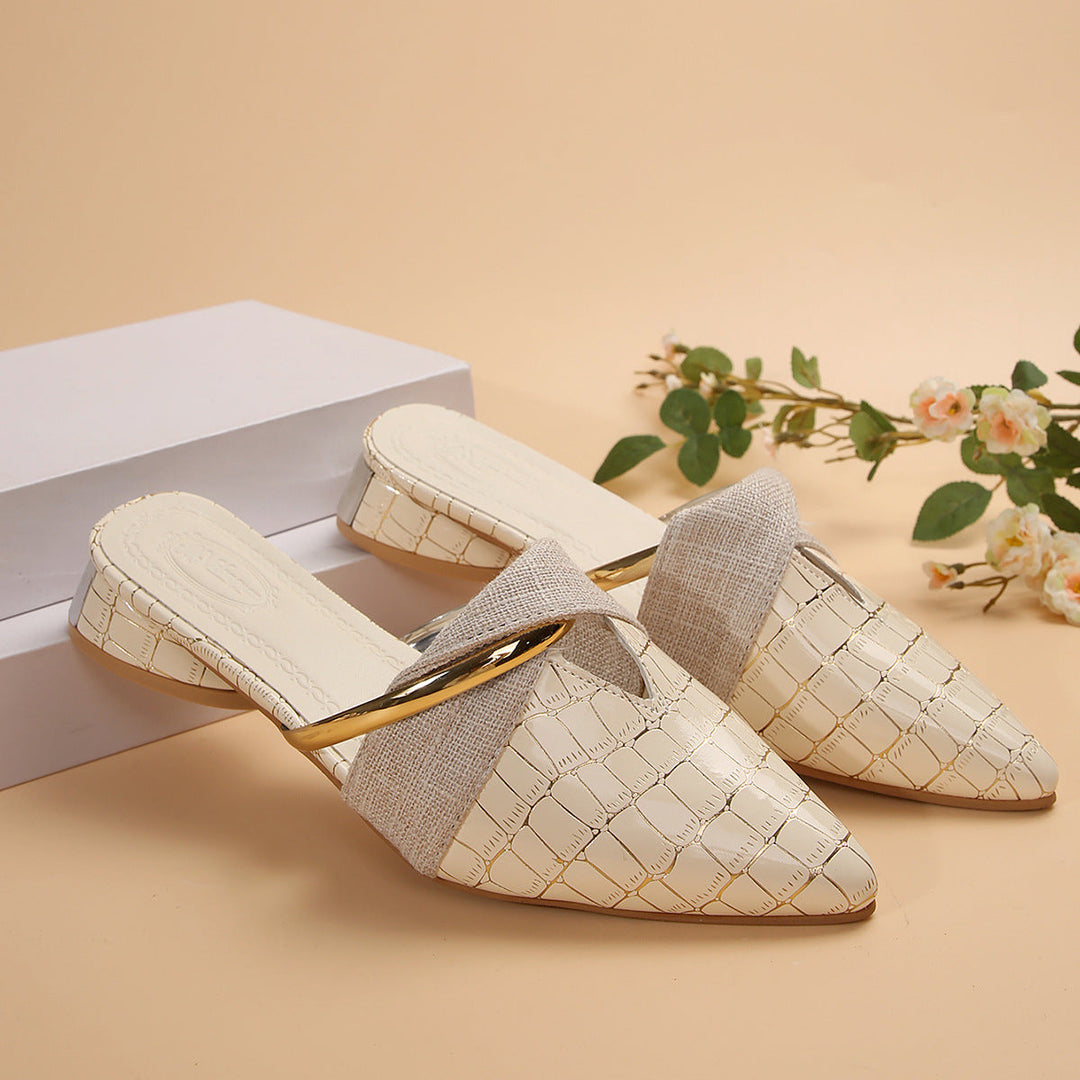 Celeste | Croc-Embossed Mules