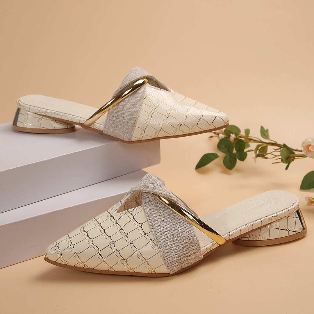 Celeste | Croc-Embossed Mules