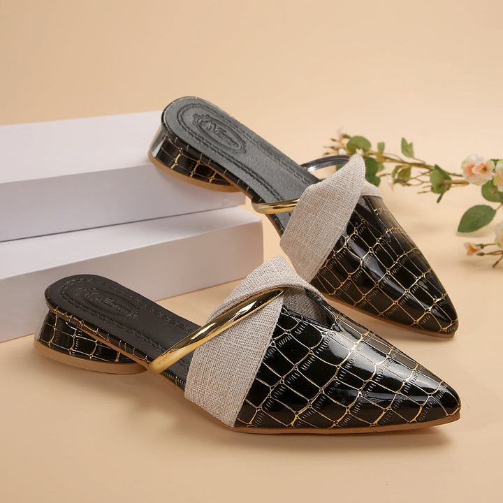 Celeste | Croc-Embossed Mules