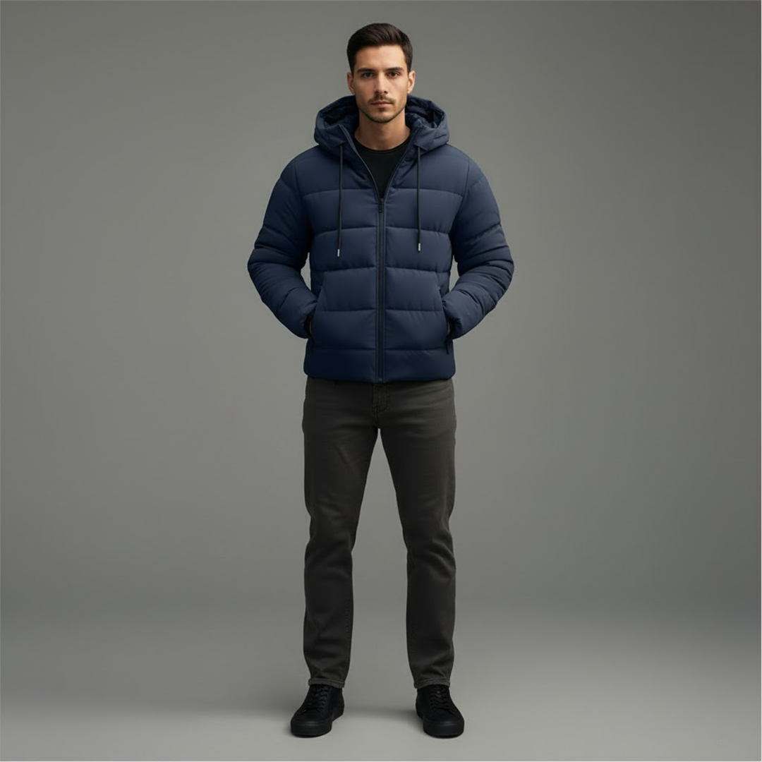 Samuel | Men’s Winter Quilted Puffer Jacket With Hood