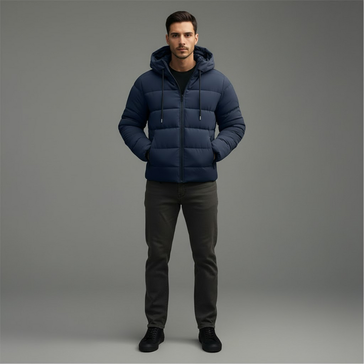 Samuel | Men’s Winter Quilted Puffer Jacket With Hood